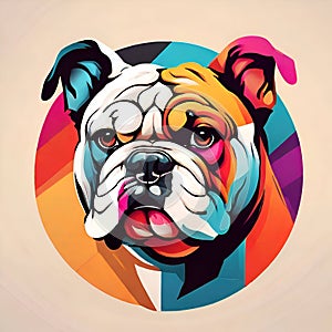 Ai generated. Cartoon bulldog images can be used to decorate stickers or T-shirts