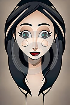 ai generated cartoon face of a girl photo