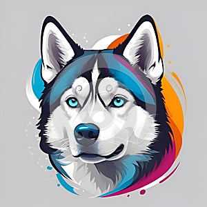 Ai generated. Cartoon Siberian Husky images can be used to decorate stickers or T-shirts