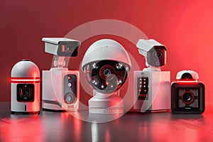 Urban security management utilizes CCTV, smart home technologies, and networked operations for enhanced city safety. photo