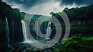 AI Generated Cherrapunji Waterfalls Monsoon Magic in Meghalaya