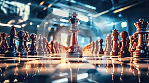 AI Generated Chess Challenge A Strategic and Concentrated Photo of Players Contemplating Their Moves