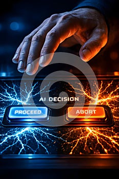 Artificial Intelligence Decision Interface Showing Human Control Over Critical System Outcomes