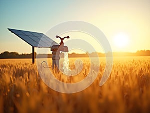 AI generated Clean Energy Water Pump in Vast Rural Fields