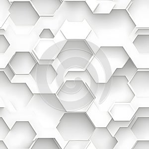 AI-generated Abstract White Hexagon Pattern Background