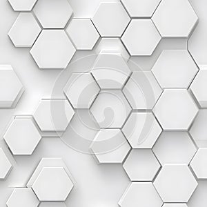 AI-generated Abstract White Hexagon Pattern Background