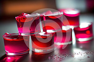 Magenta-Flavored Jell-O Shots, Made with Generative AI photo