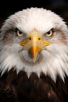Powerful Bald Eagle Face Close Up Symbolizing Freedom And Sharp Vision