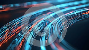 AI-generated Abstract Digital Data Stream Flow