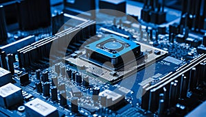 AI-Generated Computer Chip Close-up