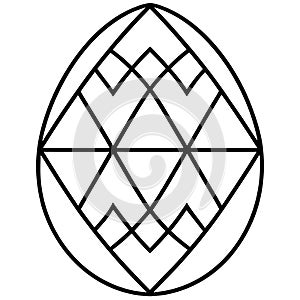 Easter Egg Diamond Pattern Line Art Coloring Page vector design