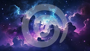 AI-Generated Cosmic Nebula Abstract Background