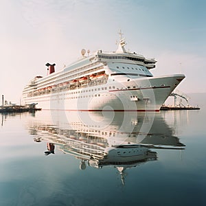 AI generated cruise ship moored at a dock