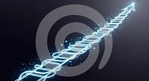 Glowing Digital Ladder of Success Leading to Progress for Business Concepts and Future Technology