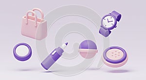 AI-Generated 3D Render of Pastel Objects