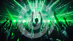 AI Generated Dance the Night Away A Lively and Fun Photo of a Neon Party with Light Green and Black Outfits