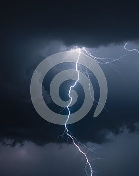 Dark and Moody Storm Cloud Background with Flashes of Dramatic Lightning