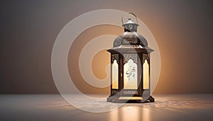 a decorative lamp with a light shining through it on white background