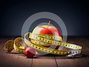 Ai generated diet plan and weight loss photo, proper nutrition, vegetables and fruits for diet plan and healthy lifestyle, weight