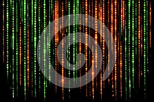 Digital Code Rain Background With Colorful Data Streams And Cyber Energy