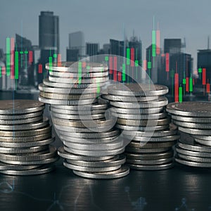 AI-Generated Image: Upward Trending Graph Overlaid with Globe