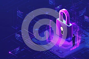 AI-Generated Digital Lock Concept Representing Cybersecurity and Privacy