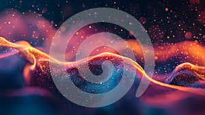 AI-generated Dynamic Luminous Particle Waves In Gradient Hues