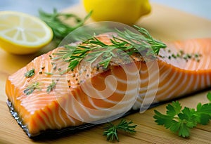 Elevating Salmon with Zesty Lemon and Fresh Herbs photo