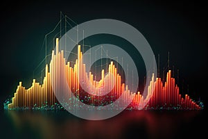 abstract background with dynamic waves and particles