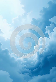 Circular Cloud Opening With Bright Sky Light And Ethereal Depth