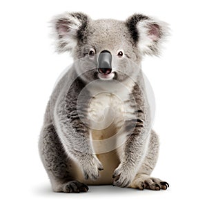 Koala Sitting Isolated on White Background - AI generated