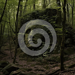 AI-Generated Forest Pareidolia