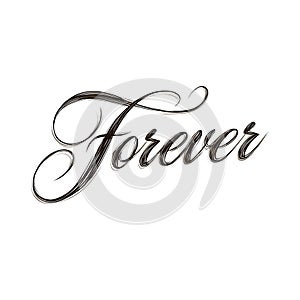 AI Generated Forever Calligraphy Word on Transparent Background