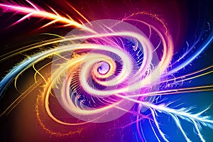 AI generated Abstract Spiral Colorful Electrical Sparks Background