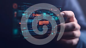 AI-generated Futuristic Digital Interface Technology Data Analysis