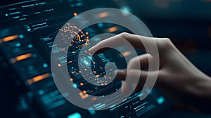 AI-generated Futuristic Digital Interface Touchscreen Technology