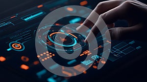AI-generated Futuristic Interface Touchscreen Interaction