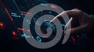 AI-generated Futuristic Interface Touchscreen Technology