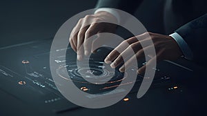 AI-generated Futuristic Technology Interface Interaction