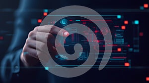 AI-generated Futuristic Technology Interface Interaction