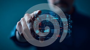 AI-generated Futuristic Technology Interface Interaction