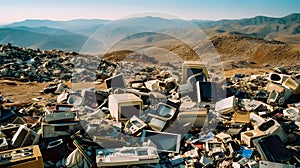 AI-Generated Gigantic Mountain of E-Waste