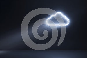 AI generated glowing cloud with prism light rays futuristic technology and cloud computing concept
