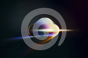 AI generated glowing cloud with prism light rays futuristic technology and cloud computing concept