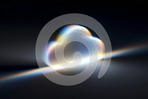 AI generated glowing cloud with prism light rays futuristic technology and cloud computing concept