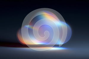 AI generated glowing cloud with prism light rays futuristic technology and cloud computing concept