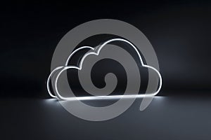 AI generated glowing cloud with prism light rays futuristic technology and cloud computing concept