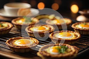 AI generated Gourmet Mastery, Capturing Egg Tart Elegance