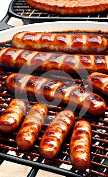 grilled sausage on a plate AI Generated