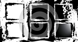 AI Generated Grunge Square Frames Set with Abstract Brush Stroke Backgrounds